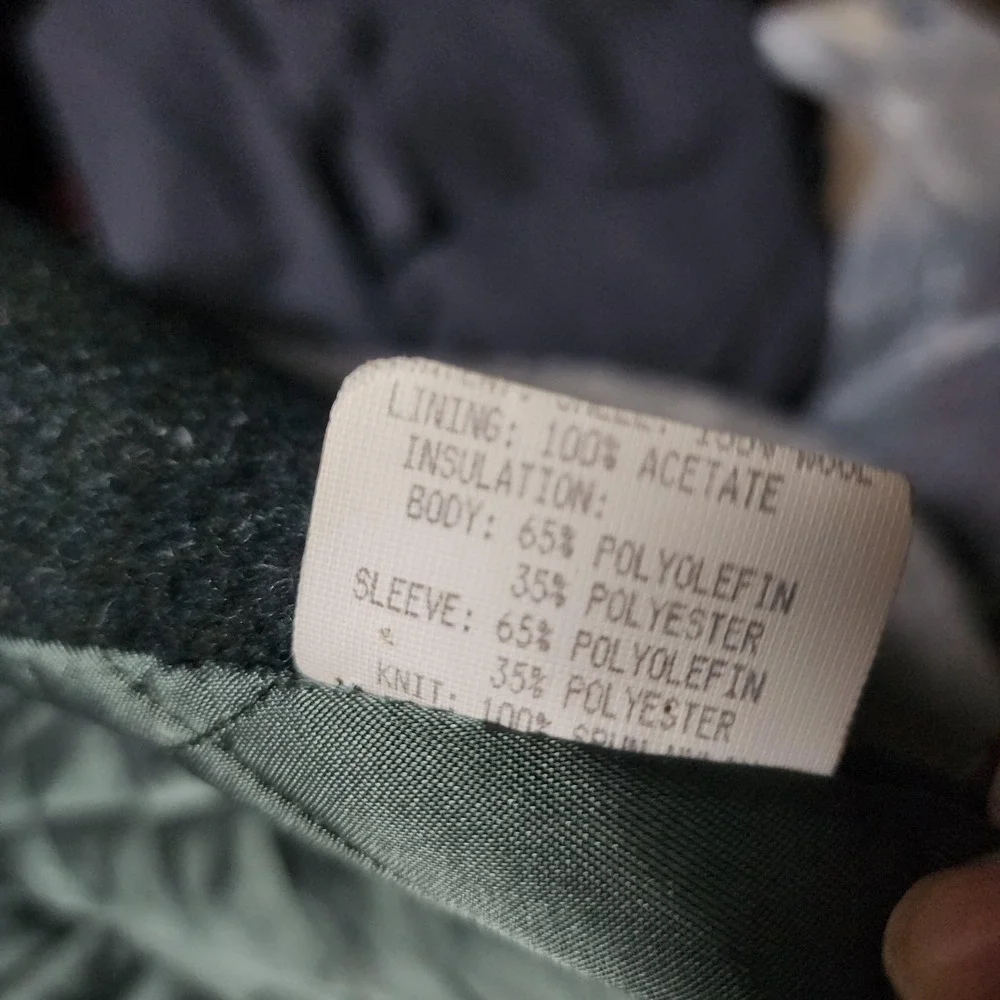 Vintage LL Bean Coat Womens 8 Green Wool Hooded Toggle Fur Trim Lined Long - Picture 4 of 15